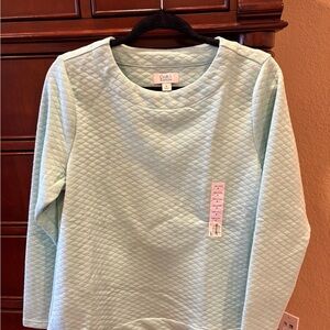 Croft & Barrow woman Quilted Sweatshirt in green mint